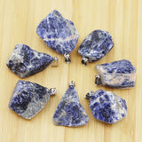 Natural Raw Stone Necklace Pendants Amethysts Quartz Charms DIY Jewelry Earrings