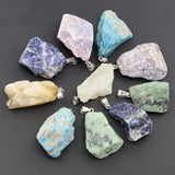 Natural Raw Stone Necklace Pendants Amethysts Quartz Charms DIY Jewelry Earrings