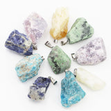Natural Raw Stone Necklace Pendants Amethysts Quartz Charms DIY Jewelry Earrings