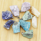 Natural Raw Stone Necklace Pendants Amethysts Quartz Charms DIY Jewelry Earrings