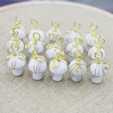 8pcs Natural Stone Metal Pendant Turquoise Mushroom Necklace Charms DIY