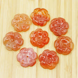 8pcs Natural Stone Red Agate Flower Pendant Necklace Charms