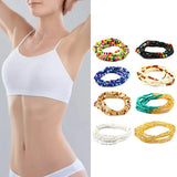 8pcs Colorful Waist Bead Chain Glass Elastic Set Women Belly Bracelet Anklet