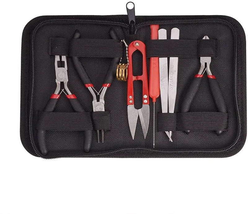 8pcs Jewelry Making Tools Pliers Cutter Scissors Tweezers Set