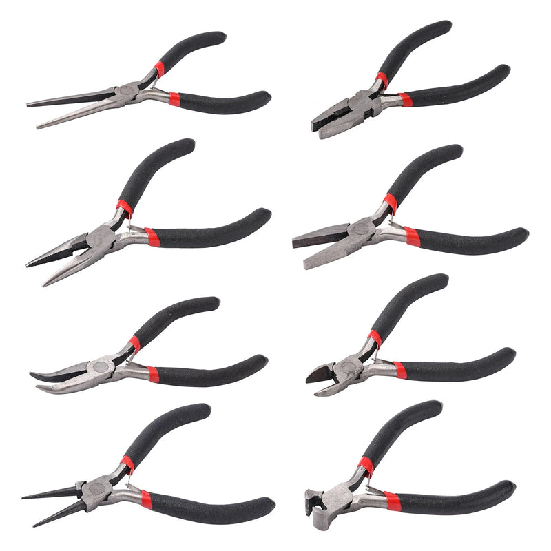 8pcs Jewelry Pliers Beading Tool Kit Wire Cutter Craft Equipment