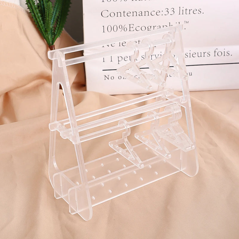 8pcs Mini Coat Hangers Jewelry Display Stand Earrings Storage Frame