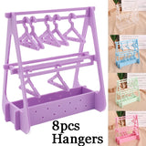 8pcs Mini Coat Hangers Jewelry Display Stand Earrings Storage Frame