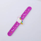 8pcs Unicorn Slap Bracelet Papa Wristband Cuff Bangles Kids