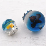 8pcs Hollow Glass Globe Ball Pendant Glass Bottle DIY Charms Findings