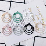 8pcs DIY Alloy Round Spray Paint Pendant Earring Accessories