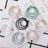 8pcs DIY Alloy Round Spray Paint Pendant Earring Accessories