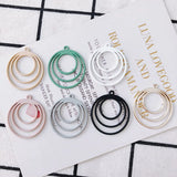 8pcs DIY Alloy Round Spray Paint Pendant Earring Accessories