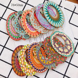 DIY Wood Chip Oval Pendant Earrings Supplies 8 Pieces
