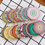 DIY Wood Chip Flower Pendant Earring Accessories - 8 Pieces