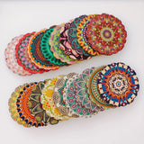DIY Wood Chip Flower Pendant Earring Accessories - 8 Pieces