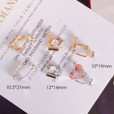8pcs Alloy White Gold Earring Accessories Stainless Steel DIY