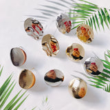8pc Alloy Round White K Gold Bead Cap Earrings Jewelry