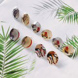 8pc Alloy Round White K Gold Bead Cap Earrings Jewelry