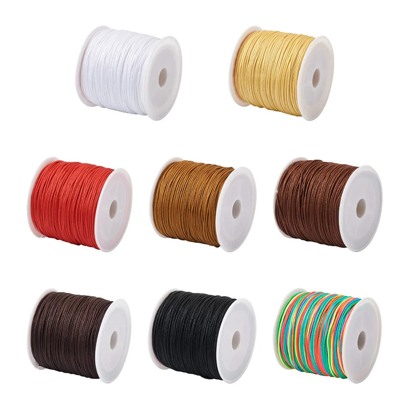 8 Rolls Of 0.8mm Nylon Thread Cords For Jewelry Making