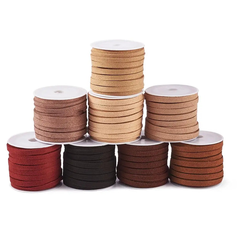 8 Rolls Mixed Faux Suede Cord for DIY Jewelry Making 5x1.5mm