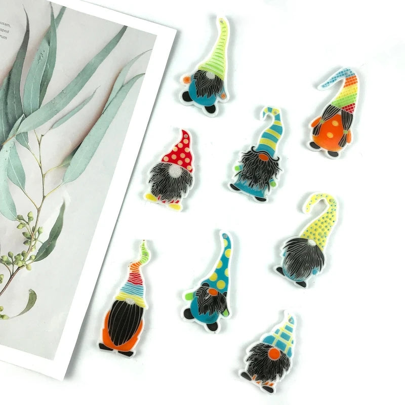 Set of 8 Gnome Dwarf Pendant Silicone Mould for Epoxy DIY Necklace Earrings
