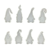 Set of 8 Gnome Dwarf Pendant Silicone Mould for Epoxy DIY Necklace Earrings