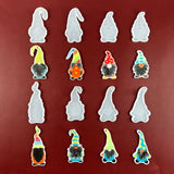 Set of 8 Gnome Dwarf Pendant Silicone Mould for Epoxy DIY Necklace Earrings