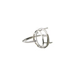 Oval CZ Stone Prong Setting 925 Sterling Silver Adjustable Ring