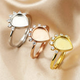 8x10MM Breast Milk Resin Bezel Ring Setting in 925 Sterling Silver