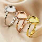 8x10MM Breast Milk Resin Bezel Ring Setting in 925 Sterling Silver