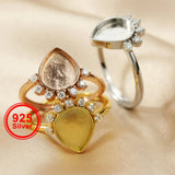 8x10MM Breast Milk Resin Bezel Ring Setting in 925 Sterling Silver