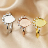 8x10MM Breast Milk Resin Bezel Ring Setting in 925 Sterling Silver