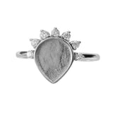 8x10MM Breast Milk Resin Bezel Ring Setting in 925 Sterling Silver