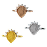 8x10MM Breast Milk Resin Bezel Ring Setting in 925 Sterling Silver