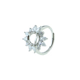 Rose Plated 925 Silver Adjustable Ring Settings for Gemstone DIY