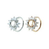 Rose Plated 925 Silver Adjustable Ring Settings for Gemstone DIY