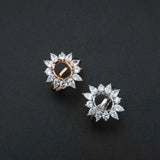 Rose Plated 925 Silver Adjustable Ring Settings for Gemstone DIY