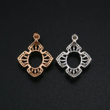 Vintage Flower Rose Prong Pendant Setting Solid 925 Sterling Silver Charm Bezel