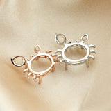 Animal Crab Oval Pendant Setting, 925 Sterling Silver