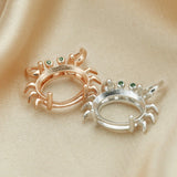 Animal Crab Oval Pendant Setting, 925 Sterling Silver