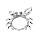 Animal Crab Oval Pendant Setting, 925 Sterling Silver