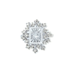 8x10MM Rectangle Prong Ring Settings Rose Plated 925 Sterling Silver