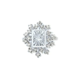 8x10MM Rectangle Prong Ring Settings Rose Plated 925 Sterling Silver