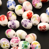 8x10MM Flower Oval Ceramic Beads for Jewelry Making