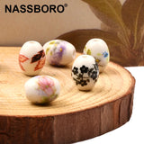 8x10MM Flower Oval Ceramic Beads for Jewelry Making