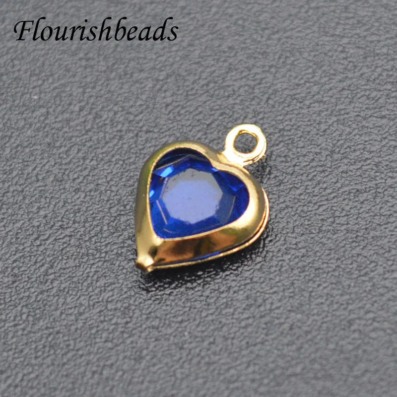 8x10mm Glass Crystal Heart Charms Pendant DIY Jewelry 30pcs/lot