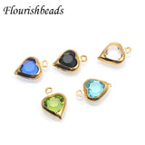 8x10mm Glass Crystal Heart Charms Pendant DIY Jewelry 30pcs/lot