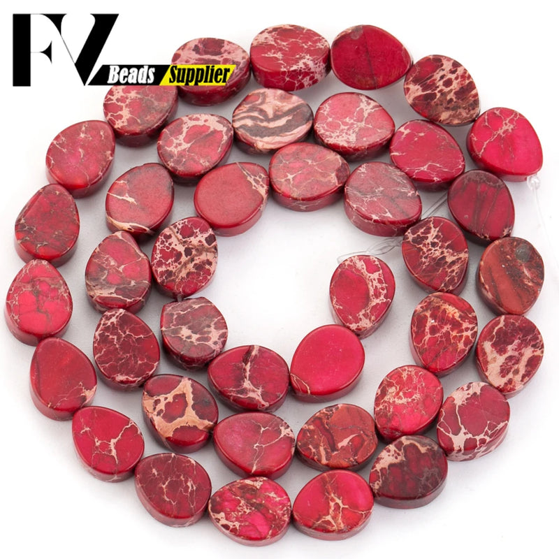 8x10mm Sea Sediment Jaspers Water Drop Beads for Jewelry Making DIY