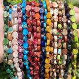 8x10mm Sea Sediment Jaspers Beads Water Droplets 15''