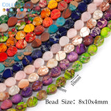 8x10mm Sea Sediment Jaspers Beads Water Droplets 15''
